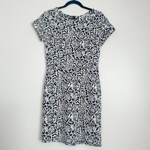 Elegant Black and White Floral Dress